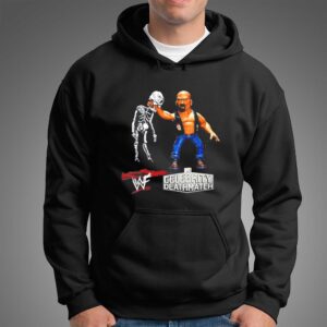 Stone Cold Steve Austin Holding Skeleton WWF Celebrity Deathmatch Tee
