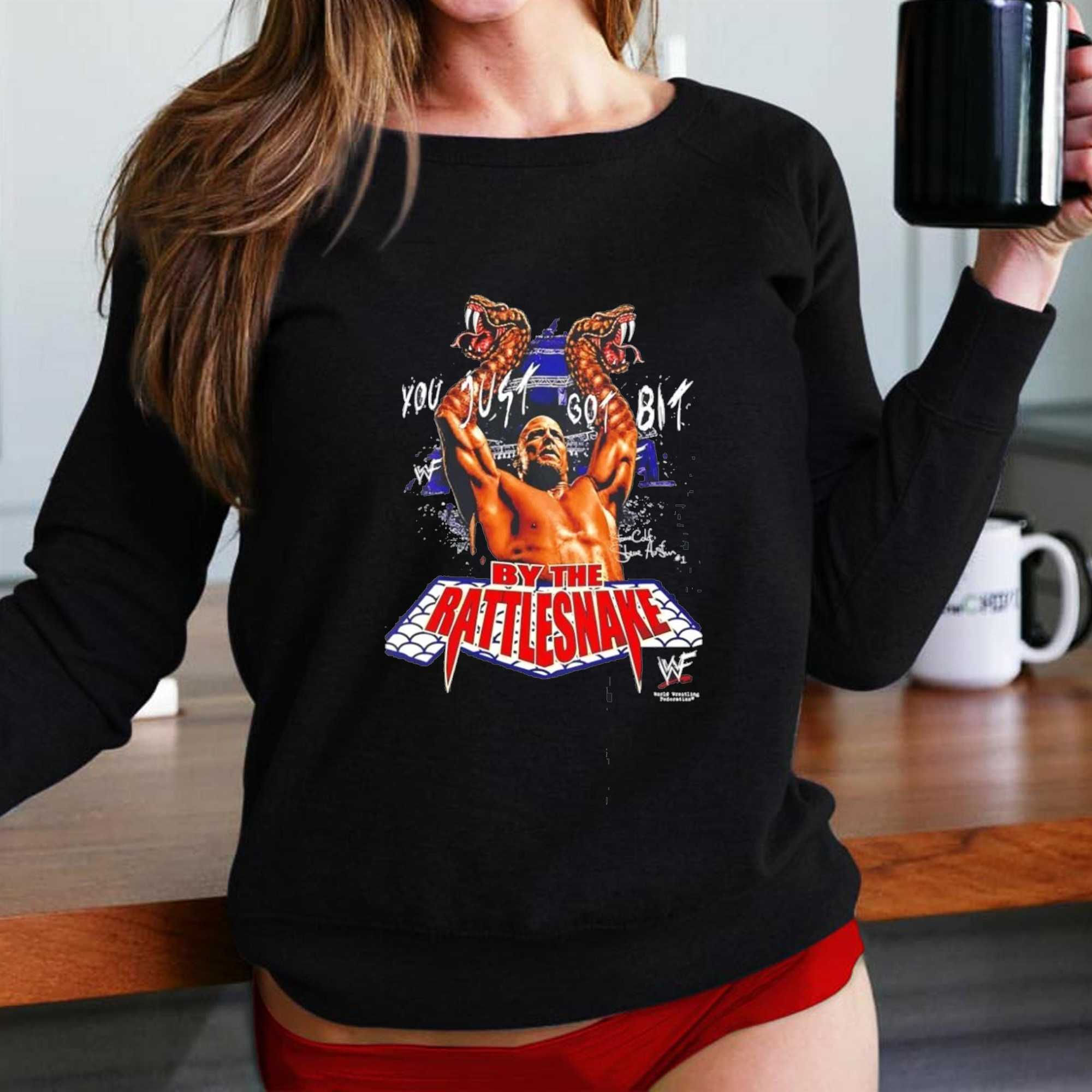 Stone Cold Steve Austin You Just Got Bit by the Rattlesnake WWF Tee Stone Cold Steve Austin You Just Got Bit by the Rattlesnake WWF Tee
