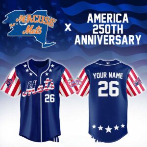 Syracuse Mets 4th Of July 2026 America 250th Anniversary Custom Jersey