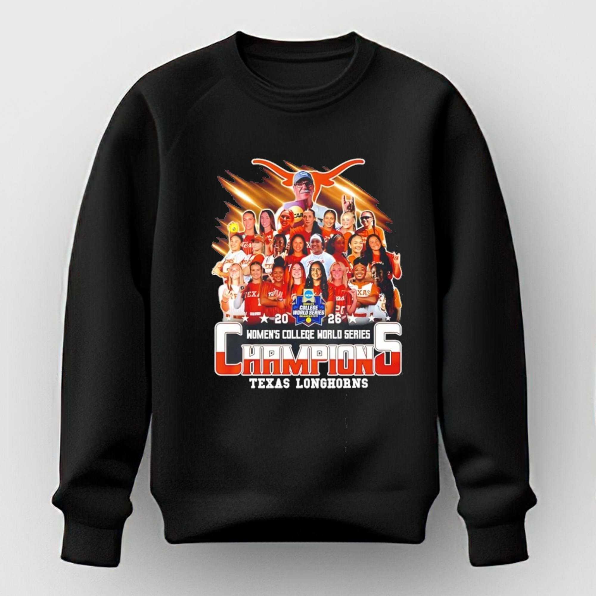 Texas Longhorns Womens College World Series 2026 Champions Softball Tee Texas Longhorns Womens College World Series 2026 Champions Softball Tee