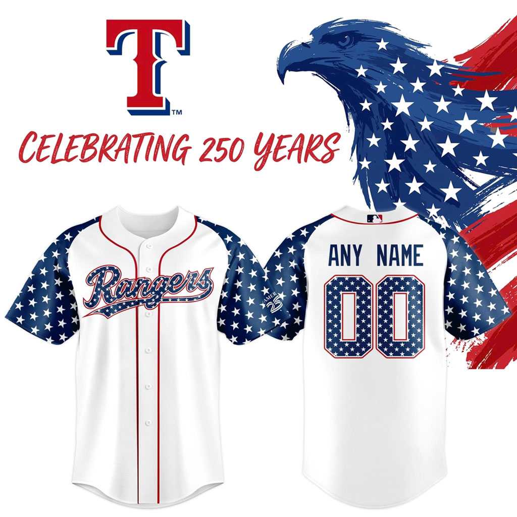 Texas Rangers America 250th Anniversary Baseball Jersey Texas Rangers America 250th Anniversary Baseball Jersey