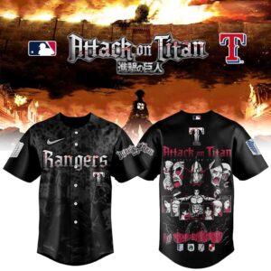 Texas Rangers Attack on Titan 2026 Baseball Jersey