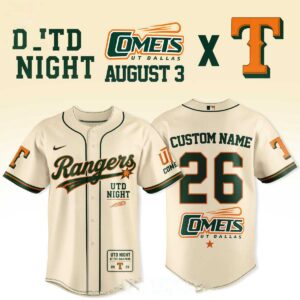 Texas Rangers Comets 2026 Night Of University Of Texas At Dallas Baseball Jersey