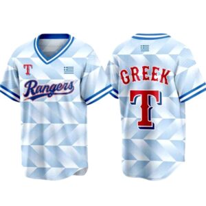 Texas Rangers Greek American Celebration Football Jersey