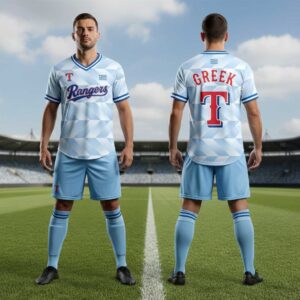 Texas Rangers Greek American Celebration Football Jersey