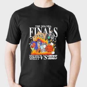 The 2026 NBA Finals Wild Wild West vs Concrete Jungle Spurs Knicks Skeleton Tee The 2026 NBA Finals Wild Wild West vs Concrete Jungle Spurs Knicks Skeleton Tee