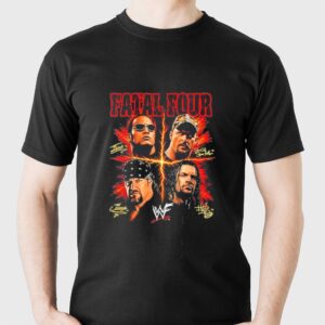 The Rock Stone Cold Steve Austin The Undertaker Triple H Fatal Four WWF Tee