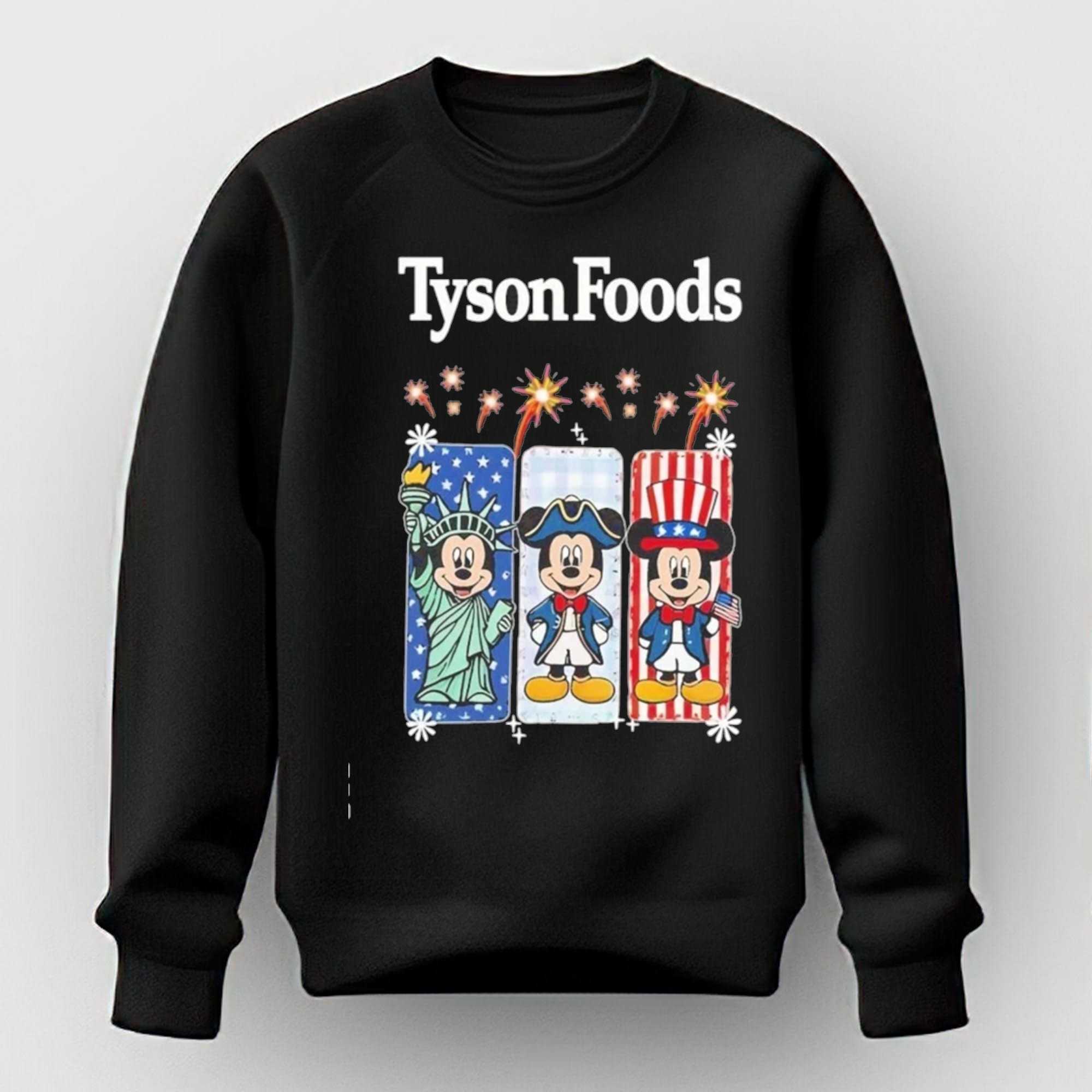Tyson Foods Mickey Mouse Statue of Liberty Patriot and Uncle Sam Tee Tyson Foods Mickey Mouse Statue of Liberty Patriot and Uncle Sam Tee
