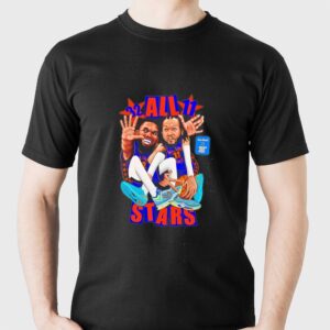 Uberkunst Bocker Back Pages Jalen Brunson and Karl Anthony Towns All Stars Tee Uberkunst Bocker Back Pages Jalen Brunson and Karl Anthony Towns All Stars Tee
