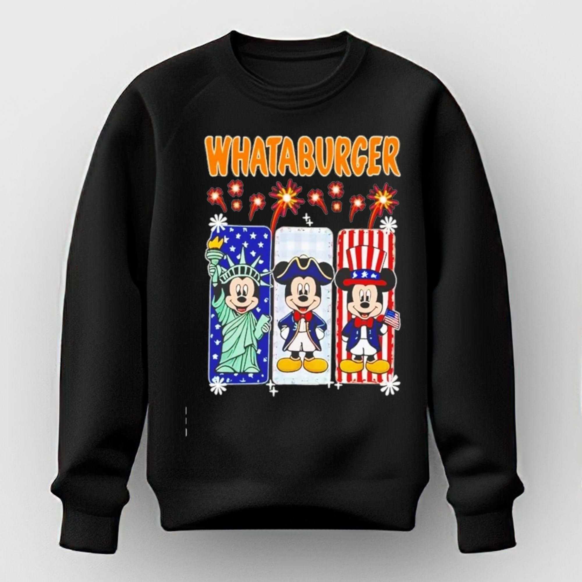 Whataburger Statue of Liberty and Mickey Mouse USA Patriotic Tee Whataburger Statue of Liberty and Mickey Mouse USA Patriotic Tee