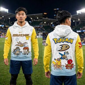 Anaheim Ducks 2026 Pokemon Night Hockey Game Tee Hoodie