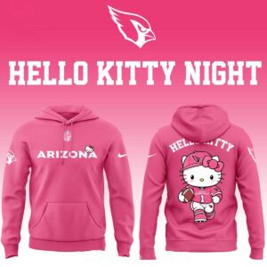 Arizona Cardinals Hello Kitty 2026 Theme Football Night Tee Hoodie