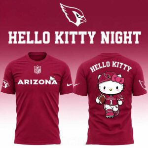 Arizona Cardinals Hello Kitty 2026 Theme Football Night Tee Hoodie