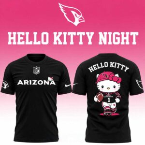 Arizona Cardinals Hello Kitty 2026 Theme Football Night Tee Hoodie