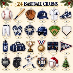 Baseball 2026 Personalized 24 Charms Advent Calendar 24 Charms