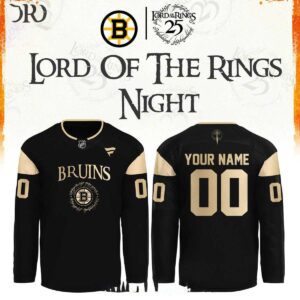 Boston Bruins 2026 The Lord of The Rings 25th Anniversary Custom Jersey