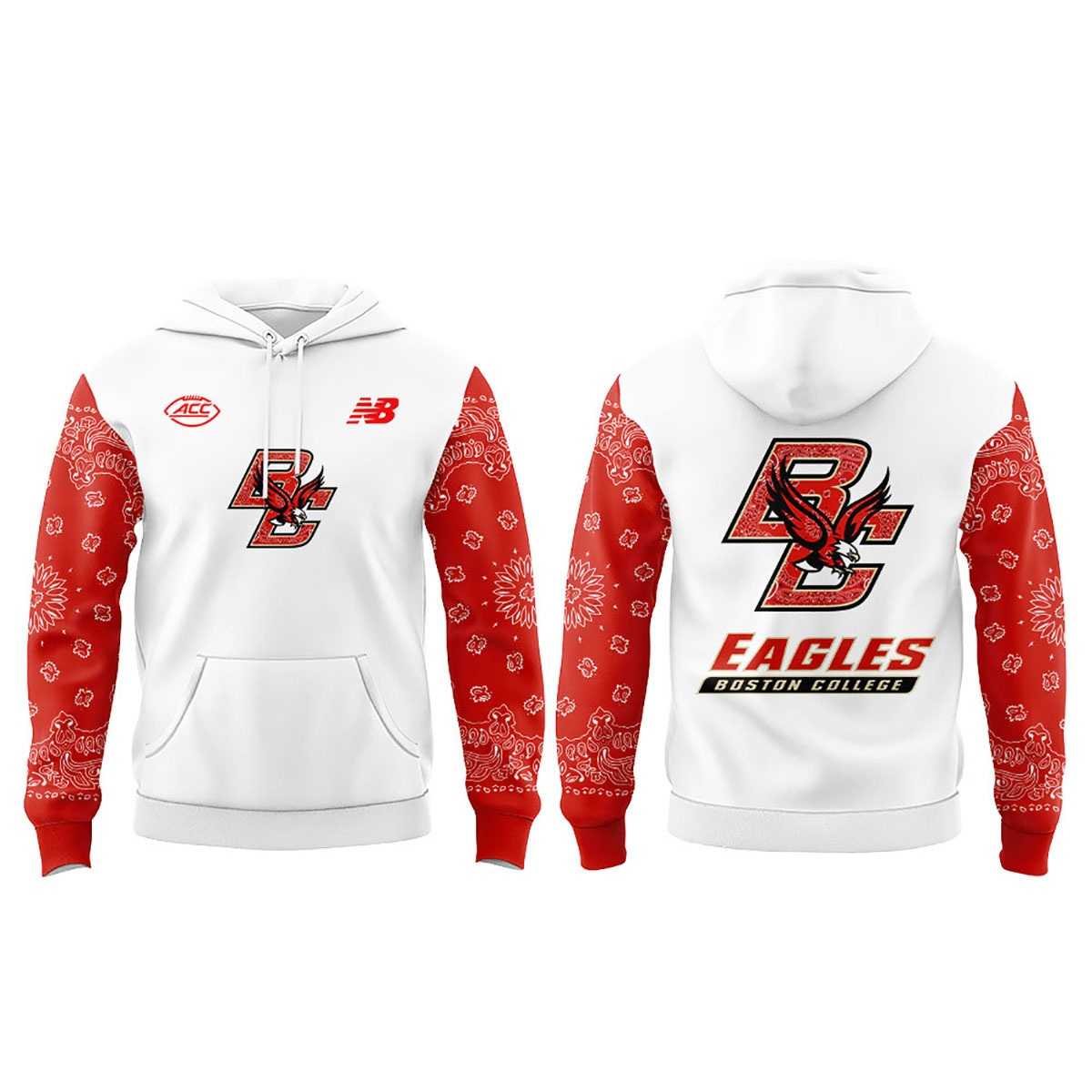 Boston College Football Uniform White Out Hoodie Boston College Football Uniform White Out Hoodie