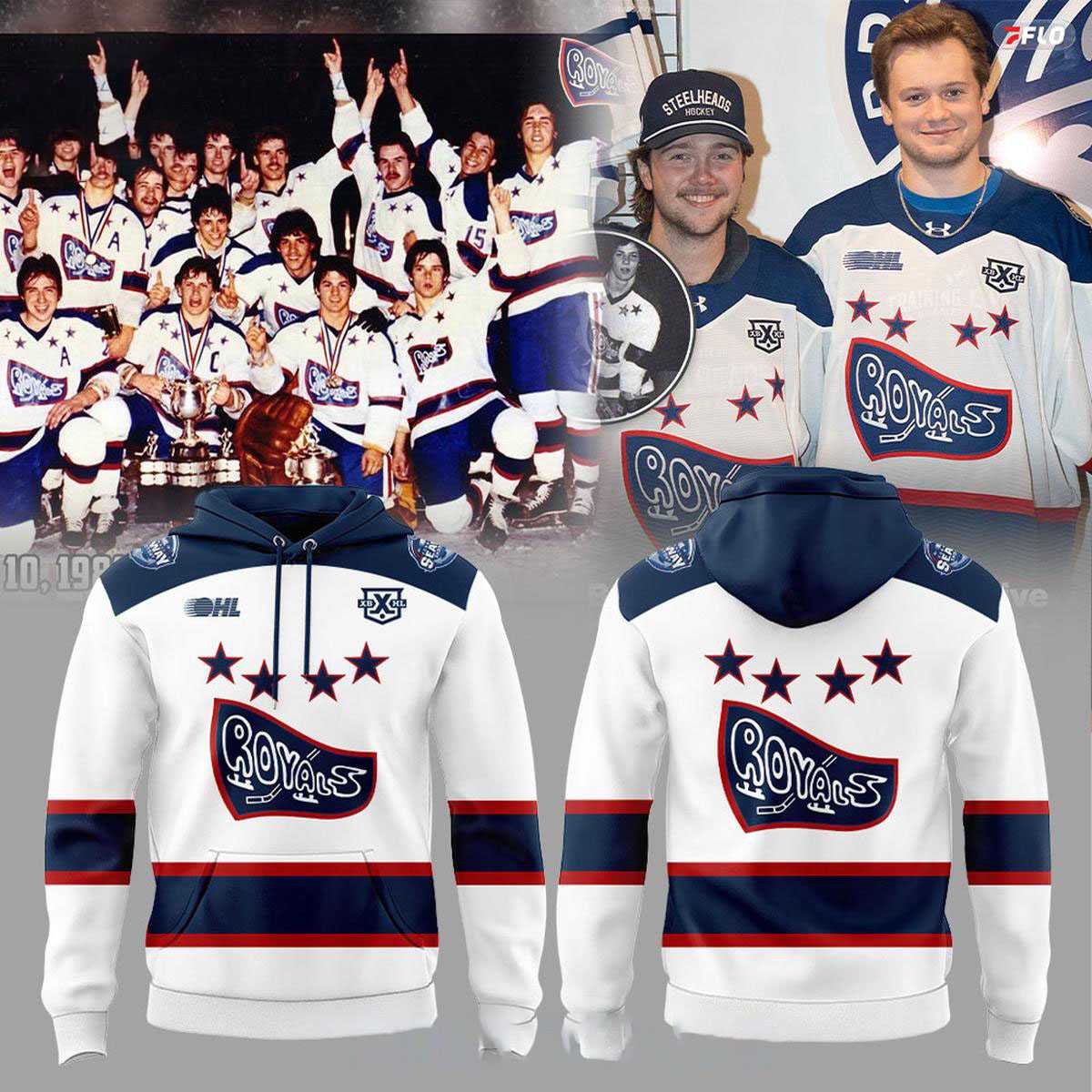 Brampton Steelheads 2026 Royal Throwback Hockey Night Tee Hoodie Brampton Steelheads 2026 Royal Throwback Hockey Night Tee Hoodie