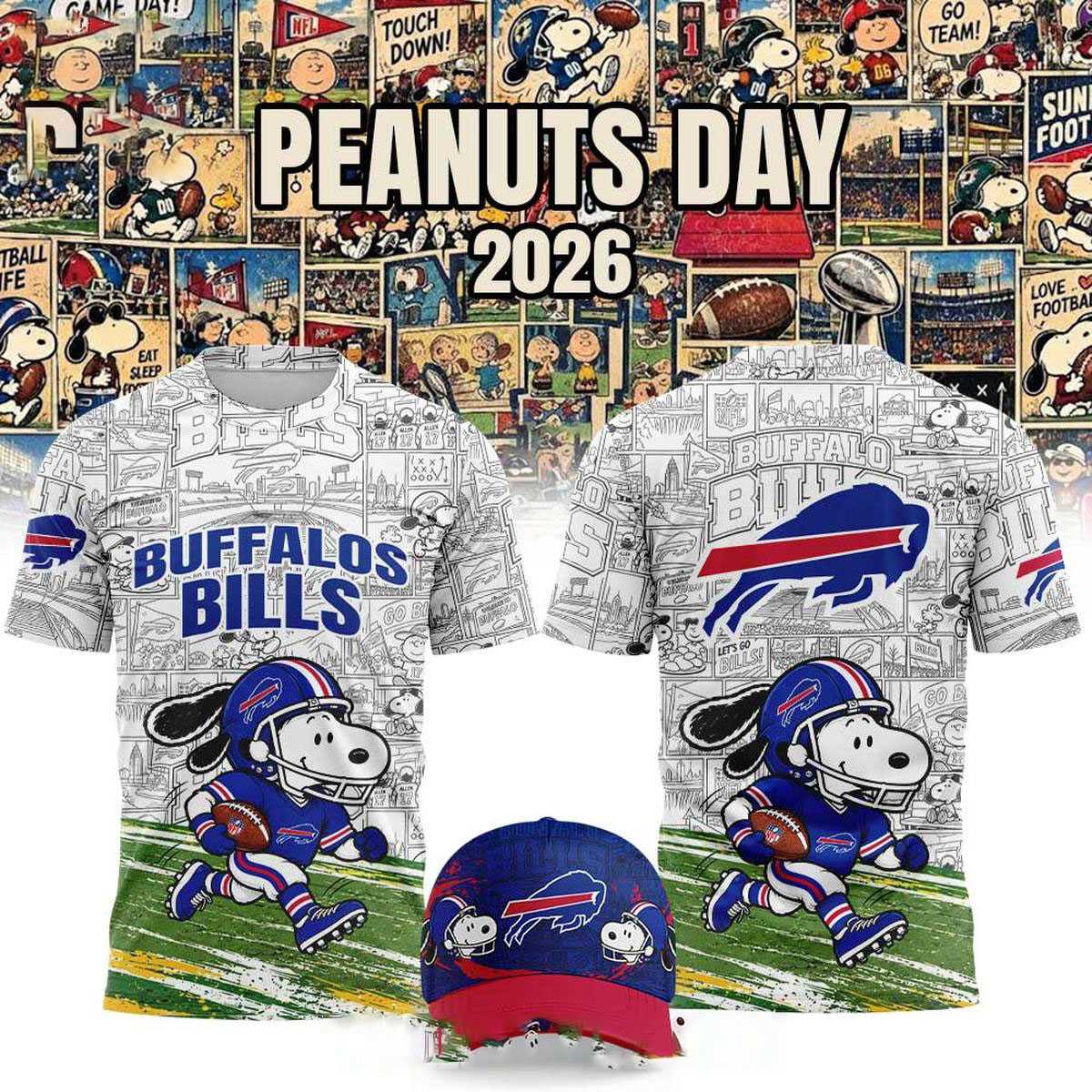 Buffalo Bills 2026 Peanuts NFL Game Day X mas Game Tee Hoodie Buffalo Bills 2026 Peanuts NFL Game Day X mas Game Tee Hoodie