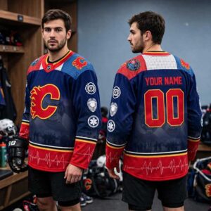 Calgary Flames 2026 First Responders Tribute Night Custom Hockey Jersey