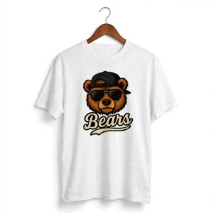 Chicago Bears bear wearing sunglasses and cap shirt
