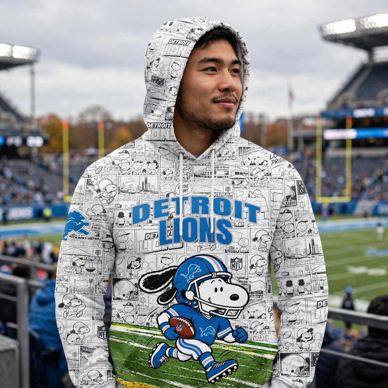Detroit Lions 2026 Peanuts NFL Game Day X mas Game Tee Hoodie Detroit Lions 2026 Peanuts NFL Game Day X mas Game Tee Hoodie