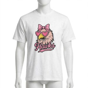 Eagle wearing pink bow glasses shirt