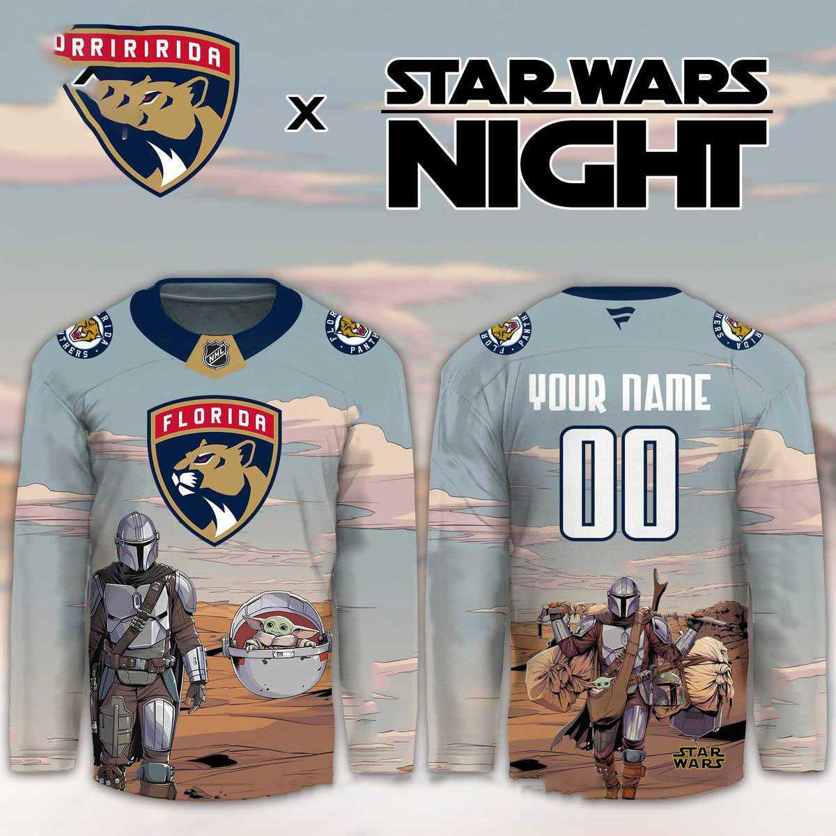 Florida Panthers Star Wars Night 2026 Grogu Game Custom Hockey Jersey Florida Panthers Star Wars Night 2026 Grogu Game Custom Hockey Jersey