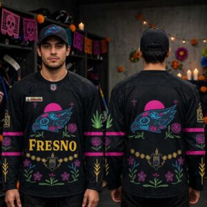 Fresno Falcons 2026 Dia De Los Muertos Night Custom Hockey Jersey