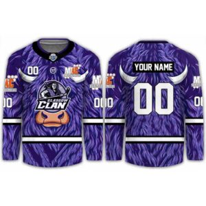 Glasgow Clan Kids Takeover Warm Up Jersey 2026 Purple Custom Jersey