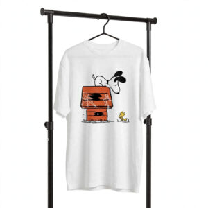 Halloween Peanuts dog on roof spiderwebs bird shirt