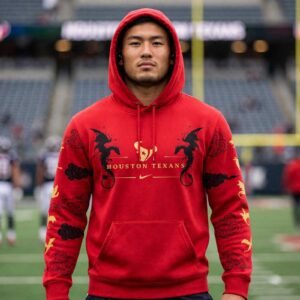 Houston Texans Fourth Wings Night 2026 Red Tee Hoodie