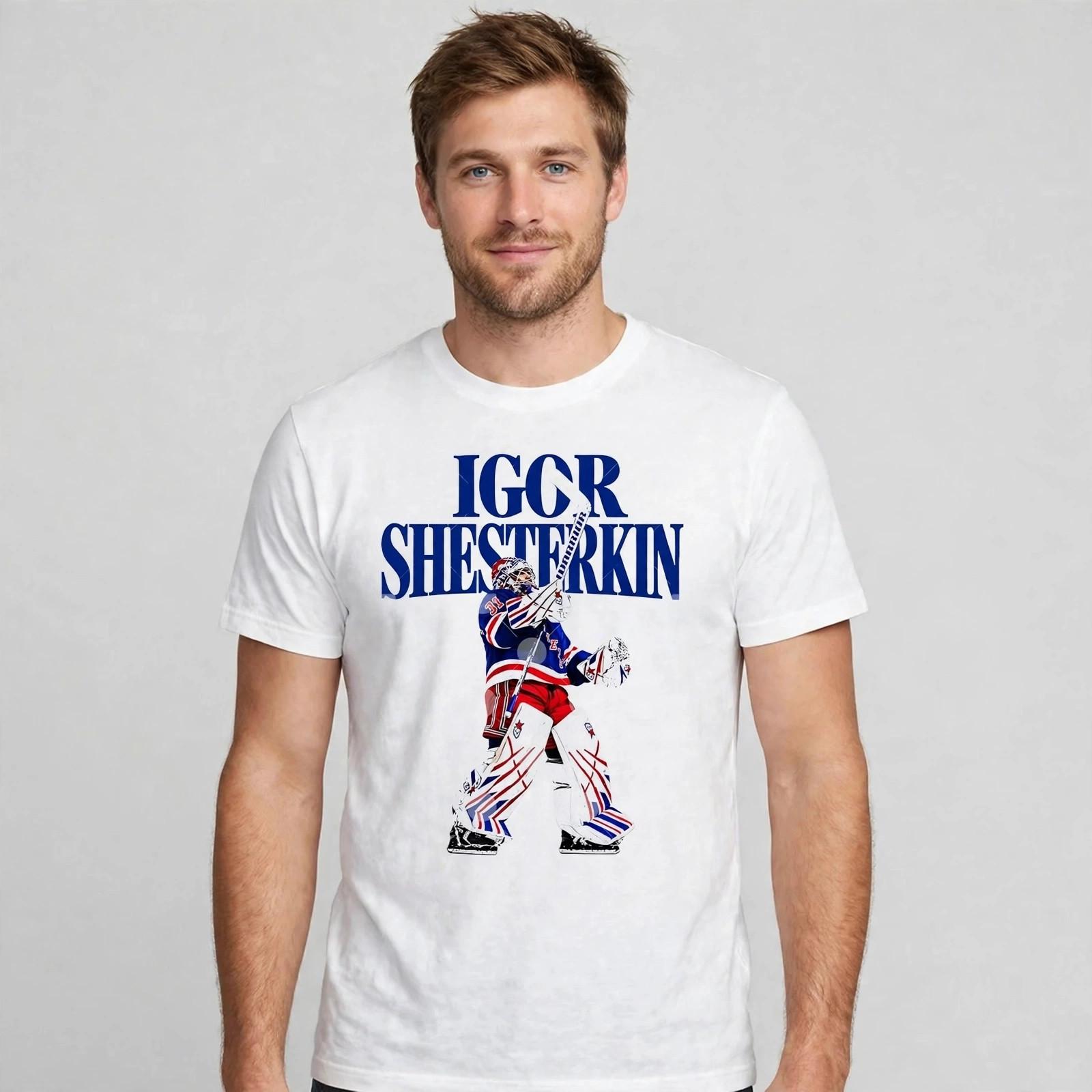 Igor Shesterkin number 31 New York Rangers NHL goalie shirt Igor Shesterkin number 31 New York Rangers NHL goalie shirt
