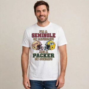 Im a Florida State Seminoles on Saturdays and a Green Bay Packers on Sundays two helmet shirt