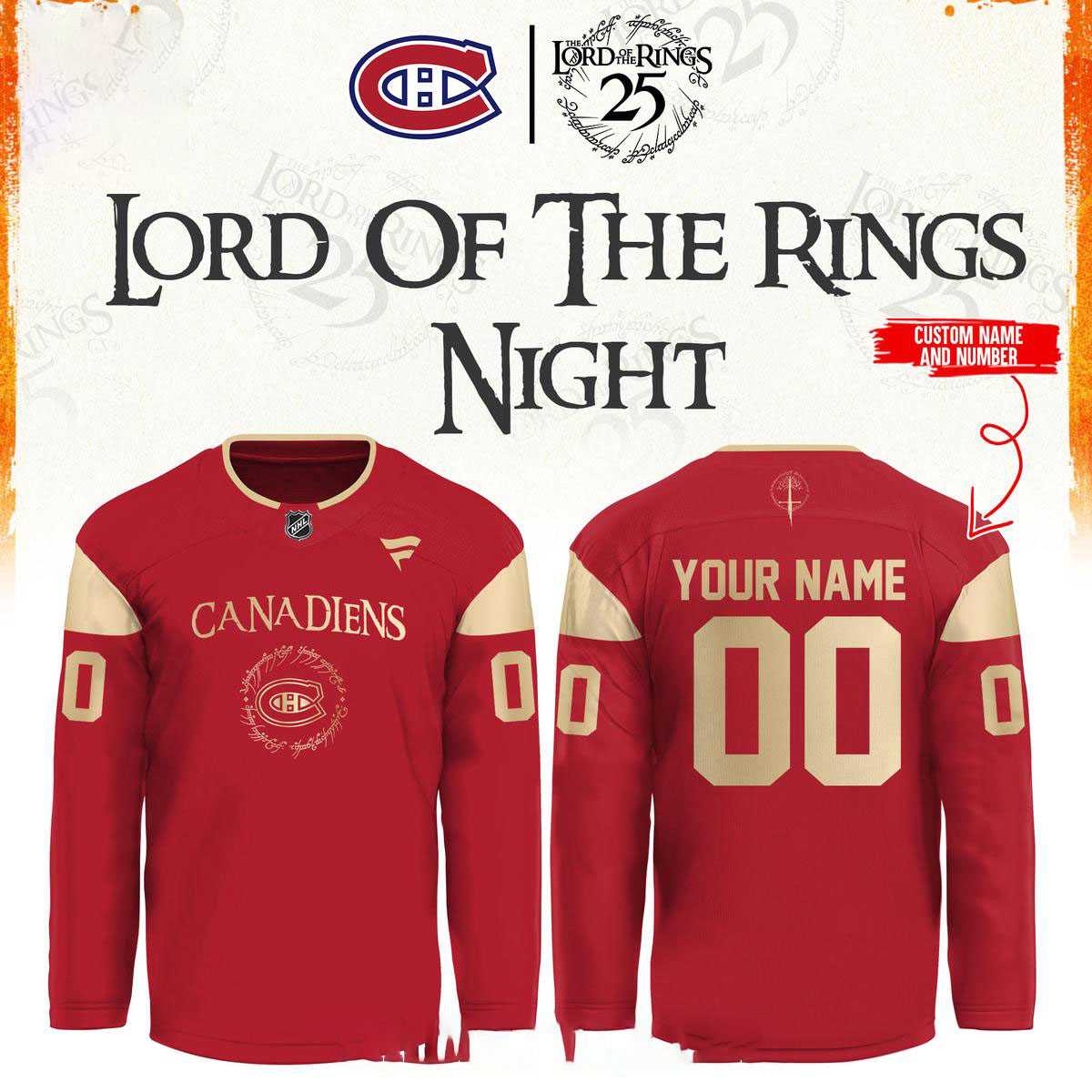 Montreal Canadiens 2026 The Lord of The Rings 25th Anniversary Custom Jersey Montreal Canadiens 2026 The Lord of The Rings 25th Anniversary Custom Jersey
