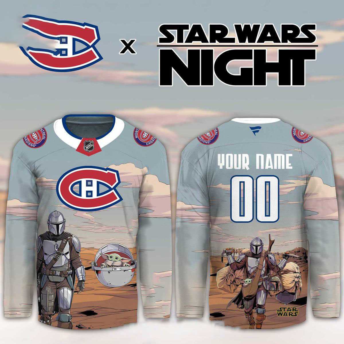 Montreal Canadiens Star Wars Night 2026 Grogu Game Custom Hockey Jersey Montreal Canadiens Star Wars Night 2026 Grogu Game Custom Hockey Jersey