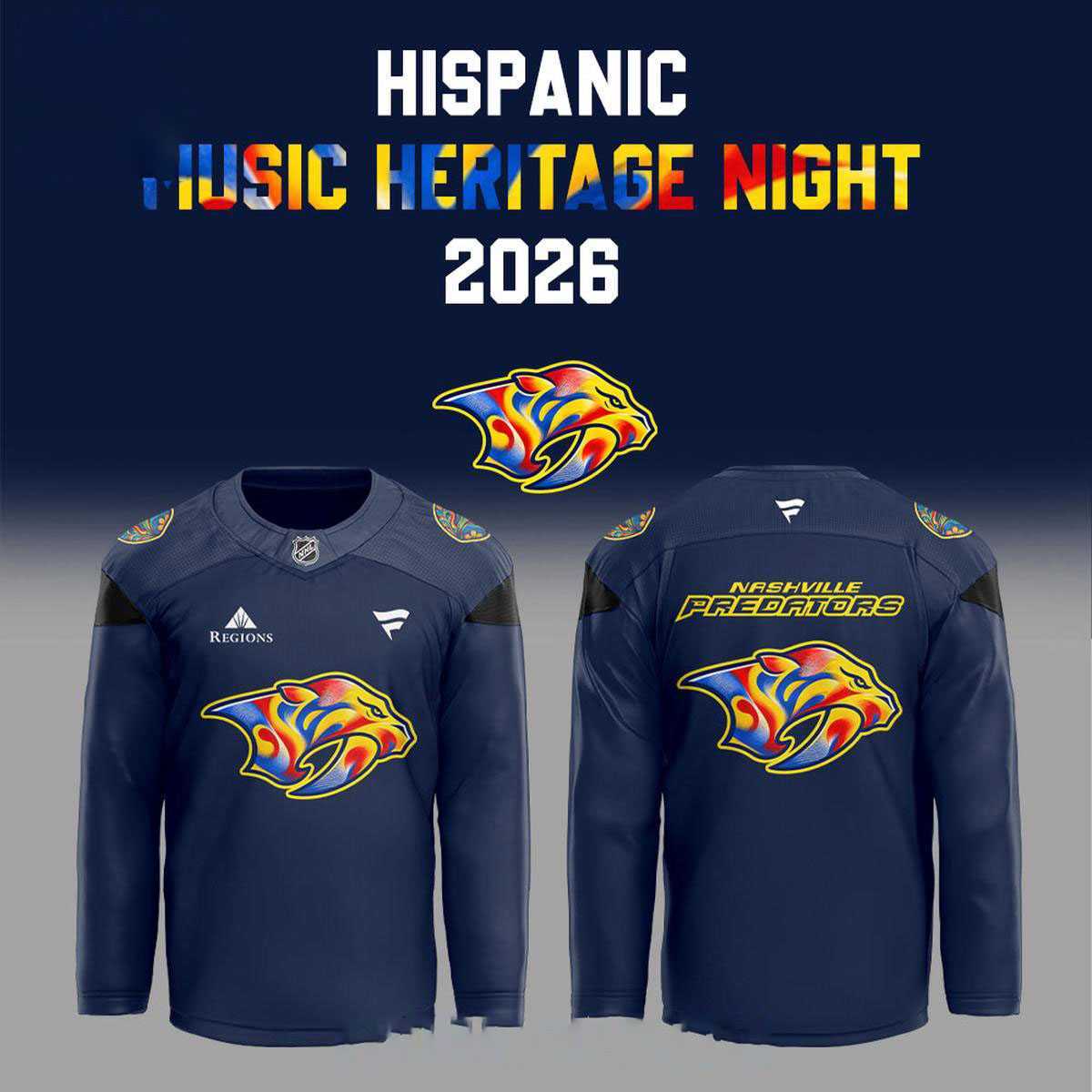 Nashville Predators Hispanic Music Heritage Night Custom Hockey Jersey Nashville Predators Hispanic Music Heritage Night Custom Hockey Jersey