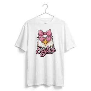 Philadelphia Eagles eagle wearing pink bow heart sunglasses shirt