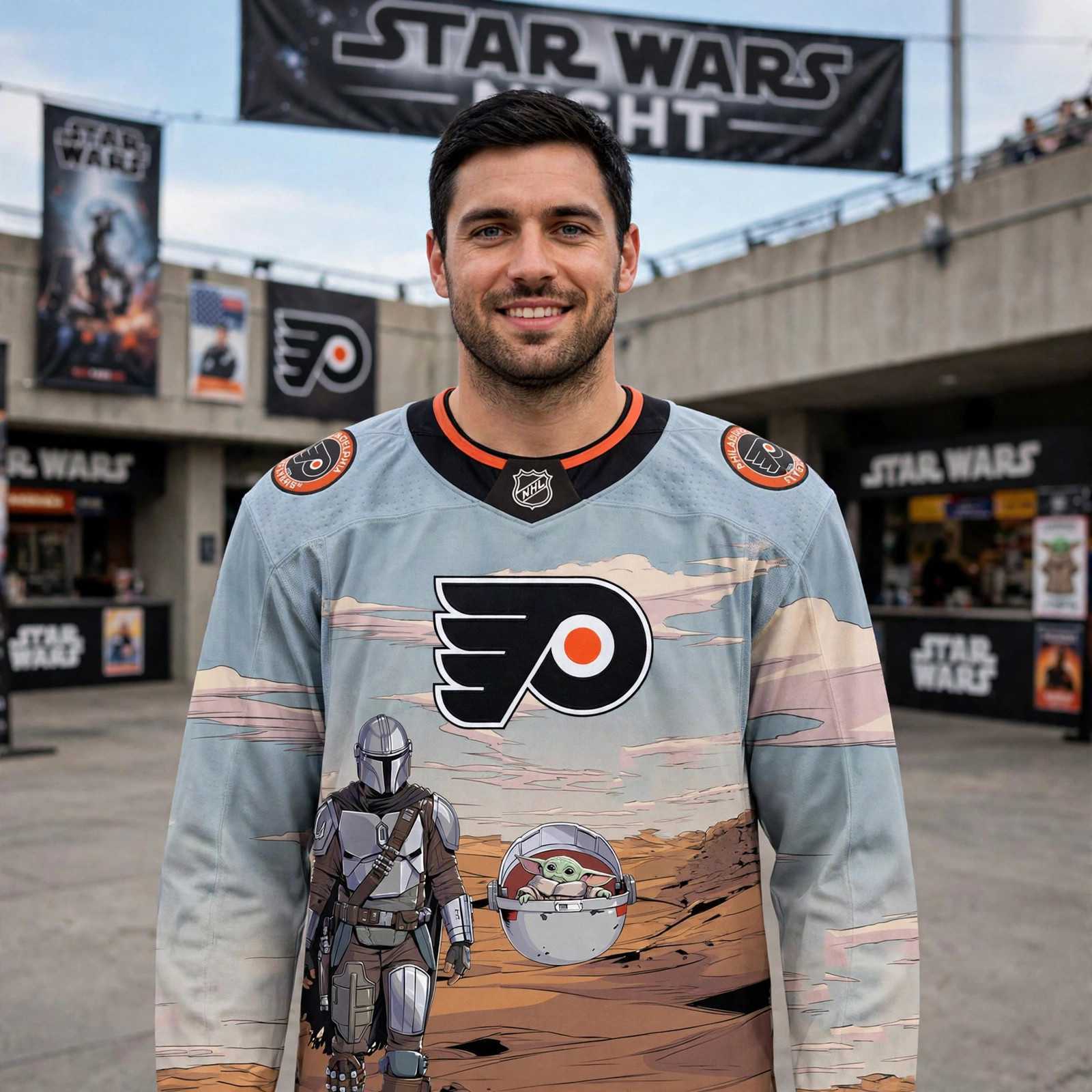 Philadelphia Flyers Star Wars Night 2026 Grogu Game Personalized Hockey Jersey Philadelphia Flyers Star Wars Night 2026 Grogu Game Personalized Hockey Jersey