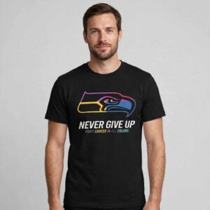 Seattle Seahawks Never Give Up Fight Cancer In All Colors 2026 logo shirt