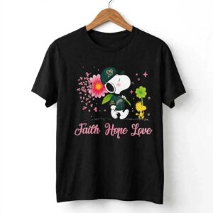 Snoopy Athletics Breast Cancer Awareness Faith Hope Love shirt