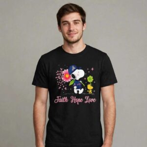 Snoopy Atlanta Braves Breast Cancer Awareness Faith Hope Love shirt