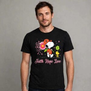 Snoopy Baltimore Orioles Breast Cancer Awareness Faith Hope Love shirt