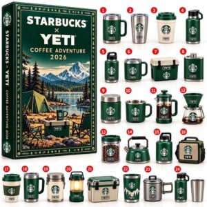 Starbucks X Yeti Coffee Adventure 2026 Advent Calendar 24 Charms