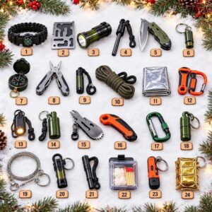 Survival Tools 24 day Christmas Advent Calendar 24 Charms