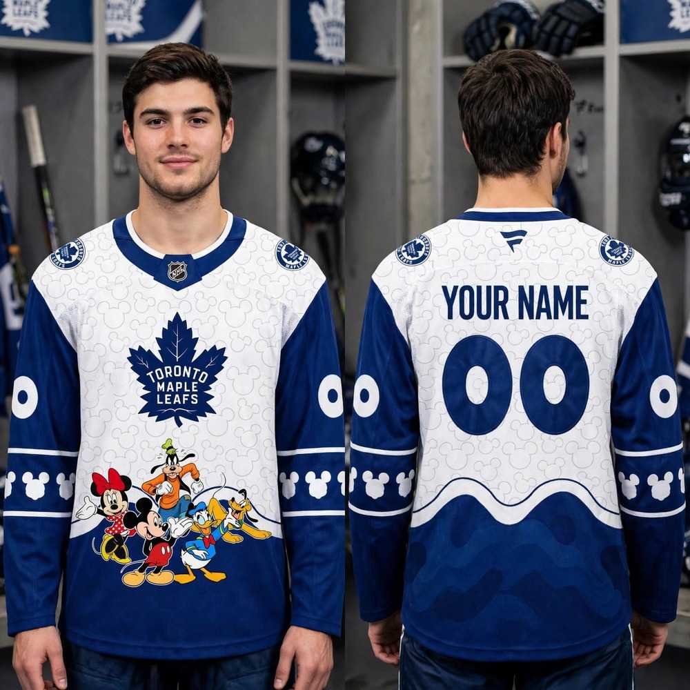 Toronto Maple Leafs Mickey 2026 Disney Friends Night Custom Hockey Jersey Toronto Maple Leafs Mickey 2026 Disney Friends Night Custom Hockey Jersey