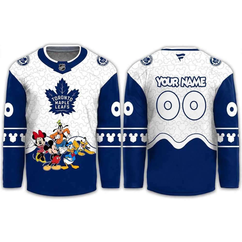 Toronto Maple Leafs Mickey 2026 Disney Friends Night Custom Hockey Jersey Toronto Maple Leafs Mickey 2026 Disney Friends Night Custom Hockey Jersey