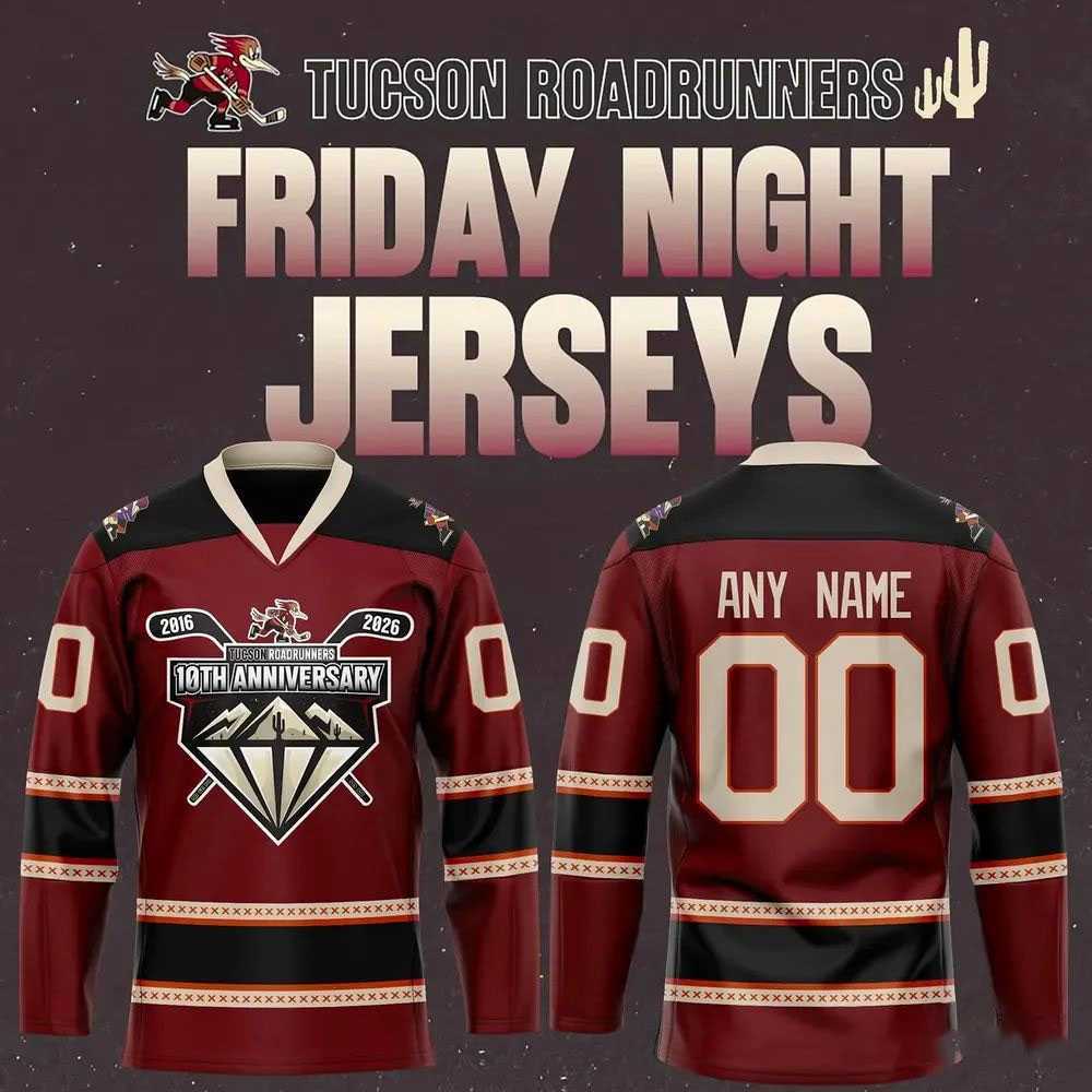 Tucson Roadrunners 10th Anniversary 2026 Hockey Jersey Tucson Roadrunners 10th Anniversary 2026 Hockey Jersey