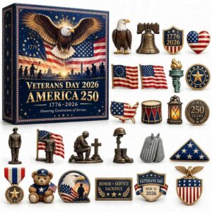 United States Veterans Day America 250th Anniversary 2026 Advent Calendar 24 Charms