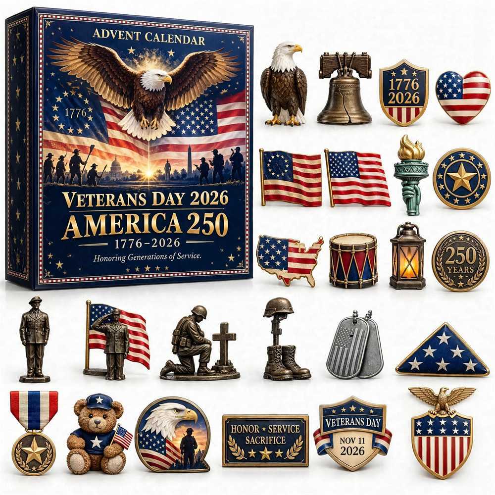 United States Veterans Day America 250th Anniversary 2026 Advent Calendar 24 Charms United States Veterans Day America 250th Anniversary 2026 Advent Calendar 24 Charms